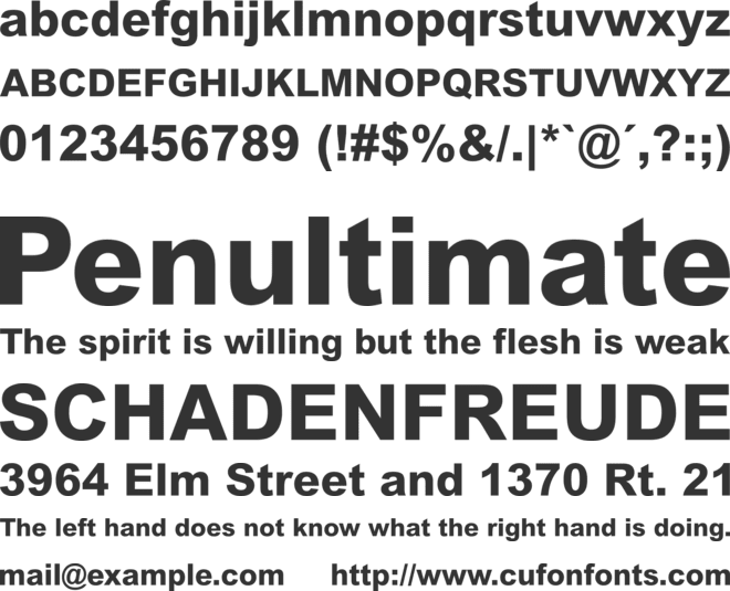 Arial MT font preview