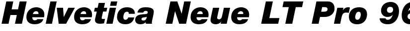 Helvetica Neue LT Pro 96 Black Italic font