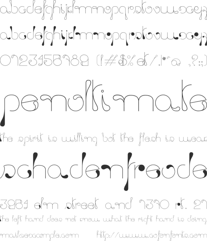 Licking Drops font preview