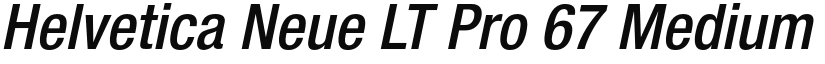 Helvetica Neue LT Pro 67 Medium Condensed Oblique font