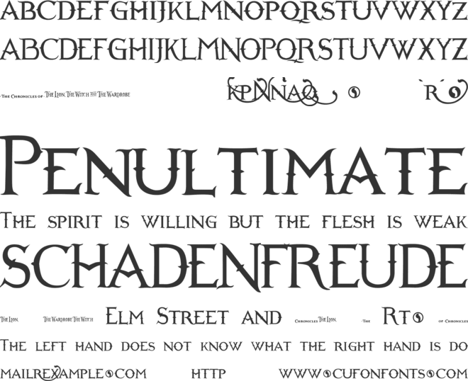 Narnia BLL font preview