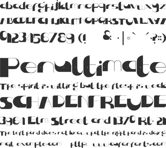 Center of Gravity font preview