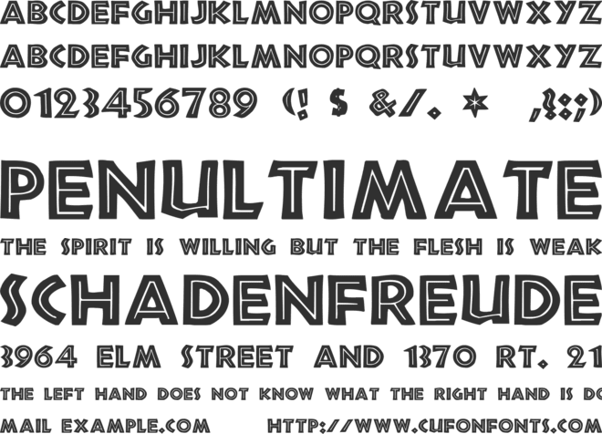 African font preview