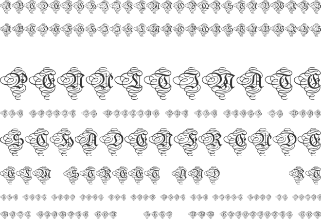 Aristokrat Zierbuchstaben font preview