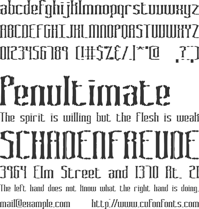 Graveyard BRK font preview
