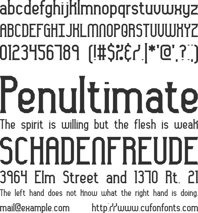 Gyneric BRK font preview