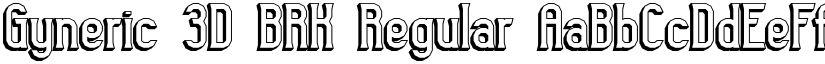 Gyneric 3D BRK Regular font