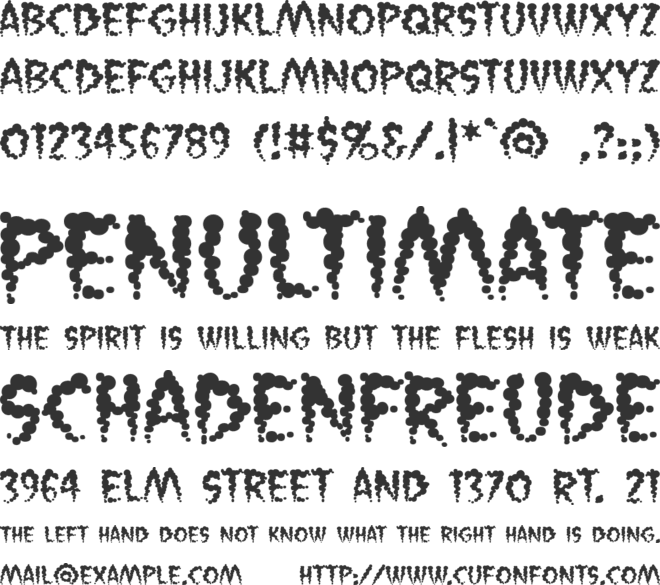 Vaporized BB font preview