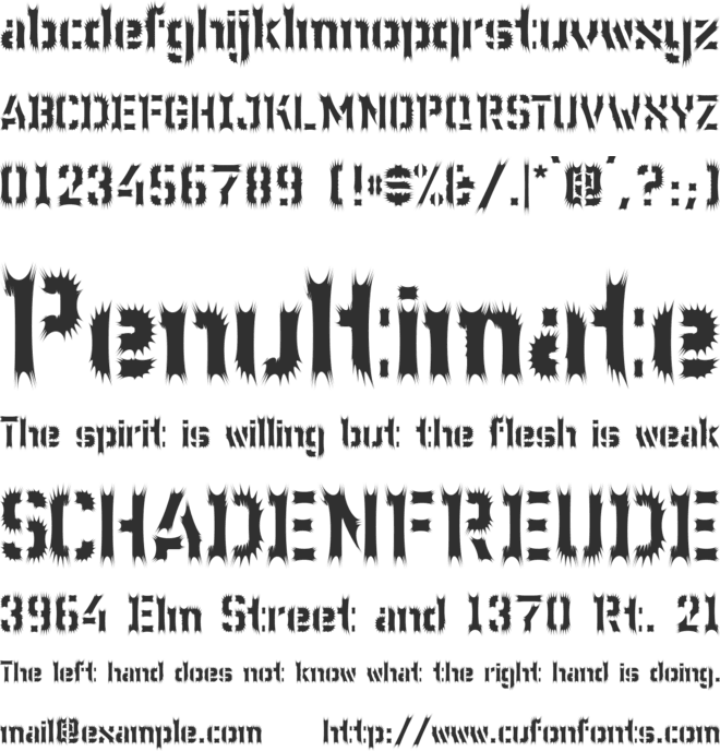 WC Wunderbach Wimpern font preview