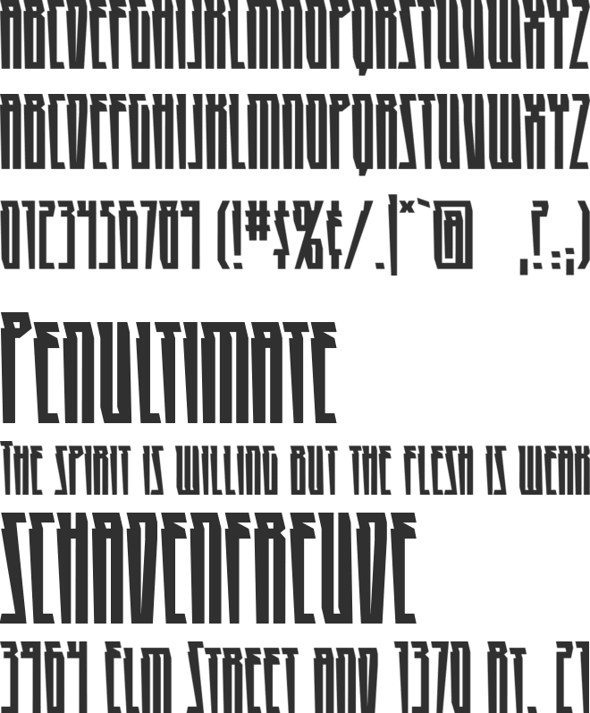 HighRise BB font preview