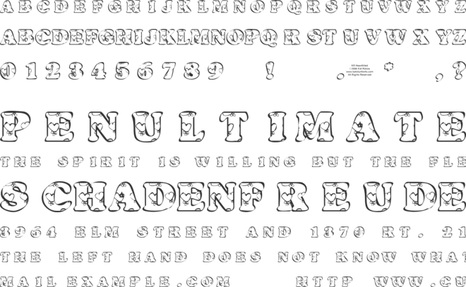 KR Heartfilled font preview