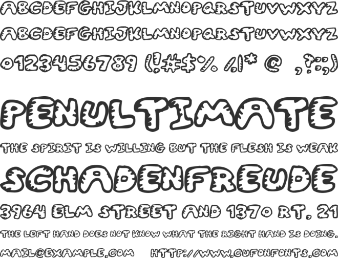 Gwibble font preview