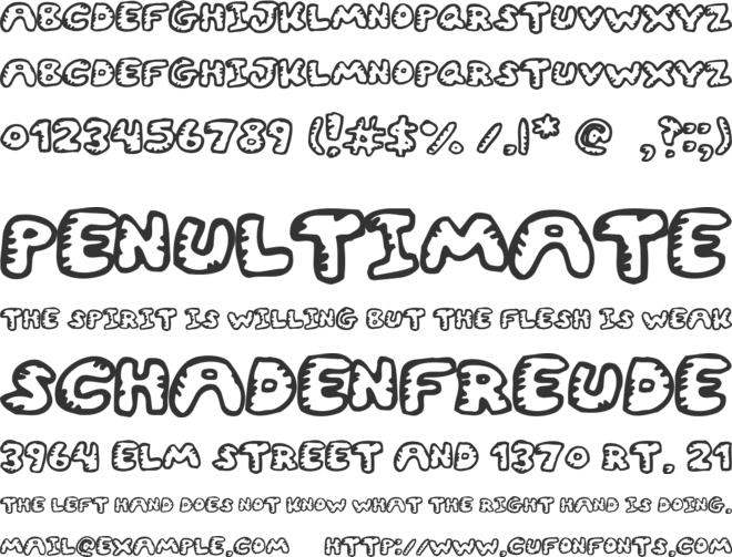 Gwibble font preview