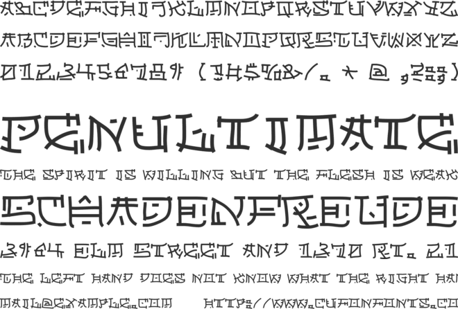 Japperneese font preview