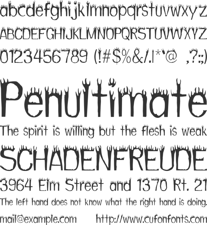 Hothead font preview