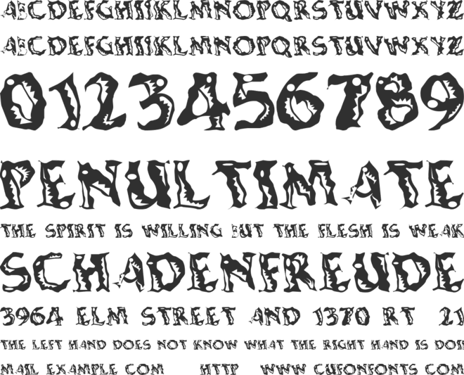 Shaking Salsa font preview
