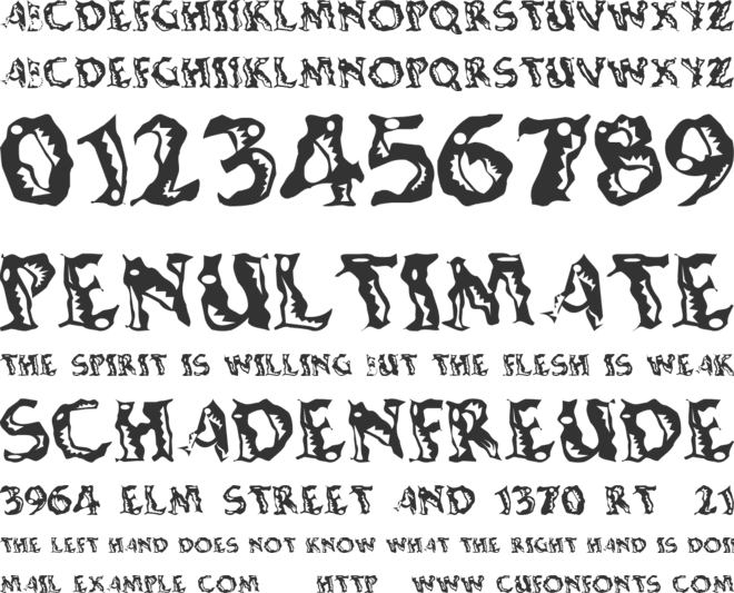 Shaking Salsa font preview