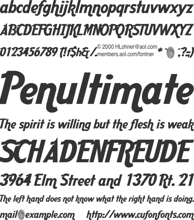 Aardvark Cafe font preview