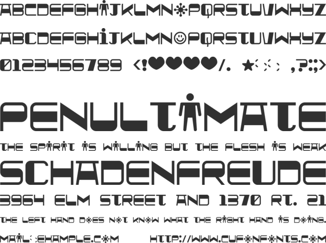 Quickometer font preview