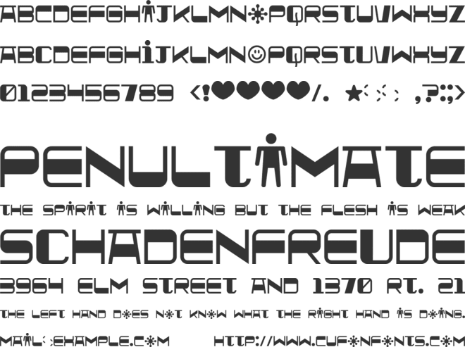 Quickometer font preview