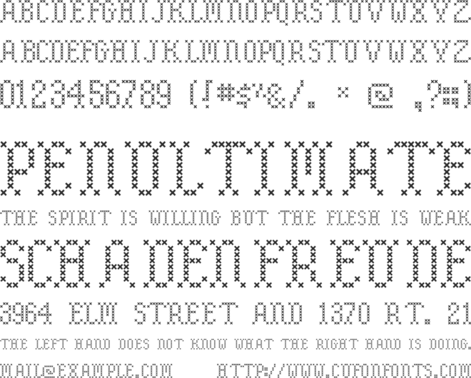 Embroidery font preview