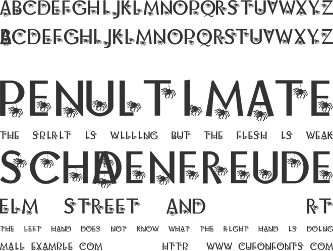 KR Along Came A Spider font preview