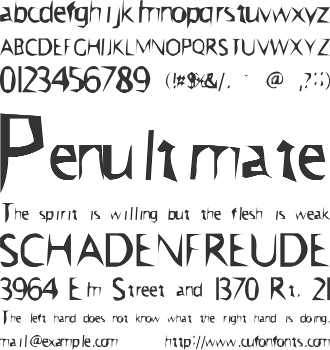 Hangover font preview