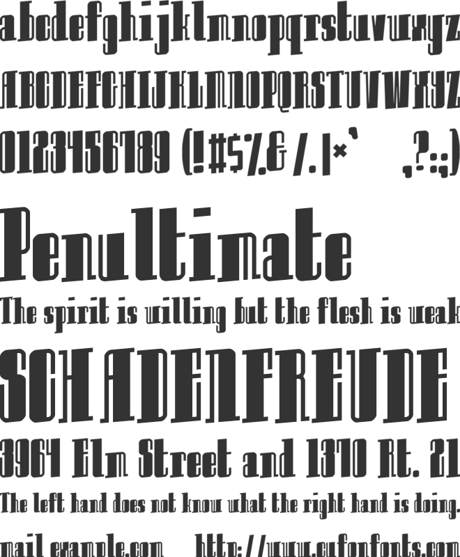 Innocent bystander font preview