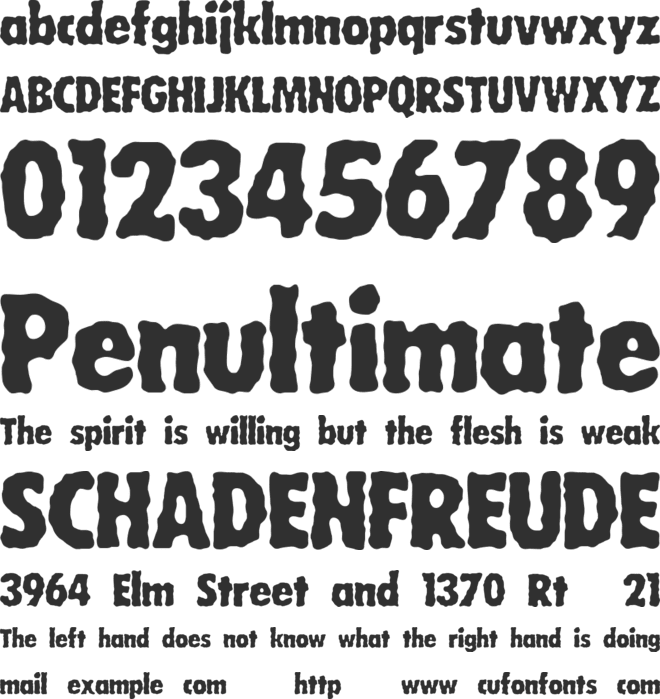 Wobbly (BRK) font preview