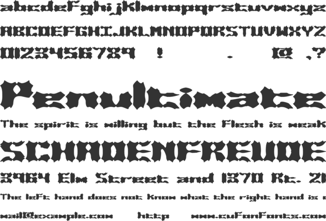 Vanished (BRK) font preview