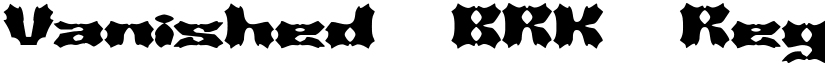 Vanished (BRK) Regular font
