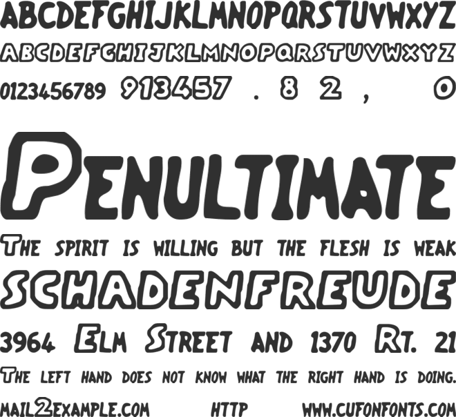Vacant Capz (BRK) font preview