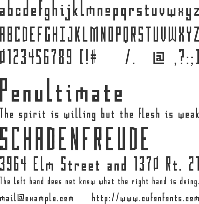 Gothik#107 font preview