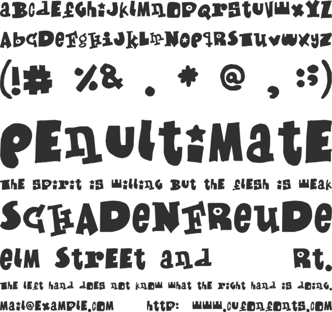 Mixed up font preview