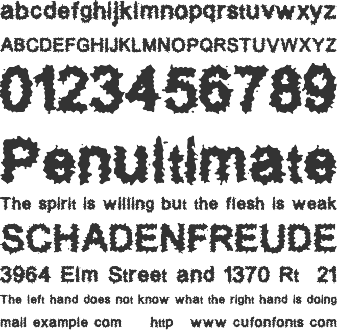 Splatz (BRK) font preview