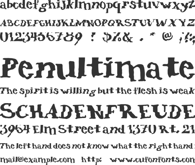 verrutscht font preview