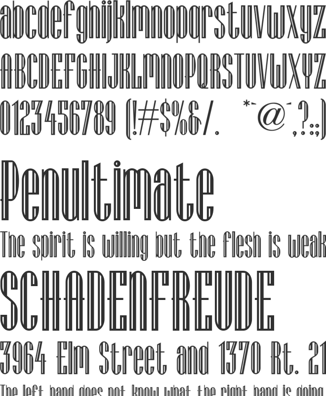Lagniappe Inline NF font preview