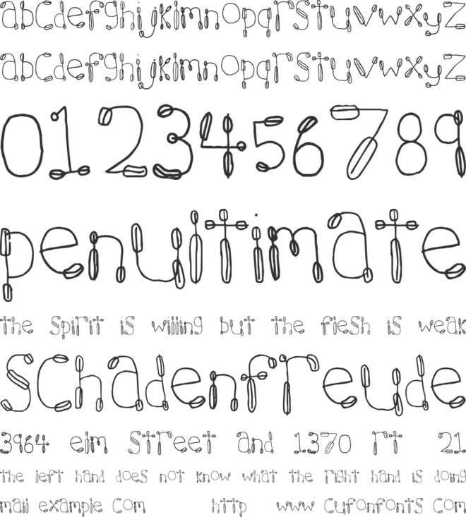 7 hours font preview