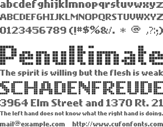 Mobile Font font preview