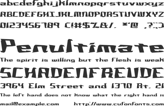 Not Quite Right (BRK) font preview