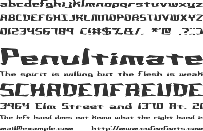 Not Quite Right (BRK) font preview