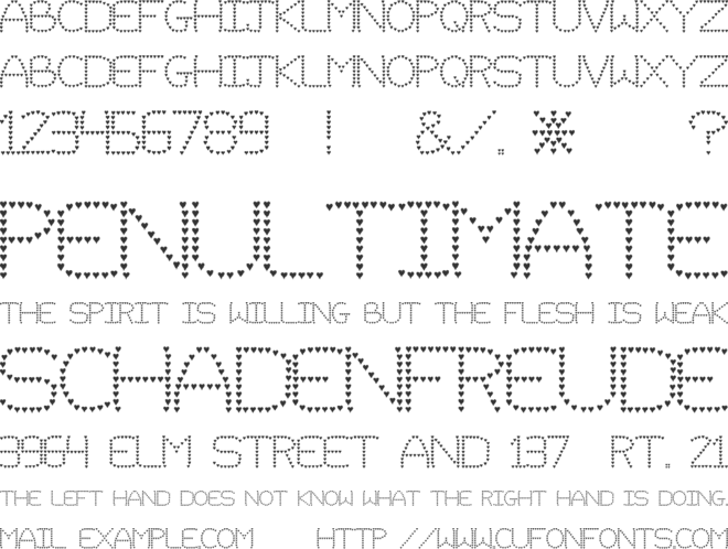 Evelyn's Heart font preview