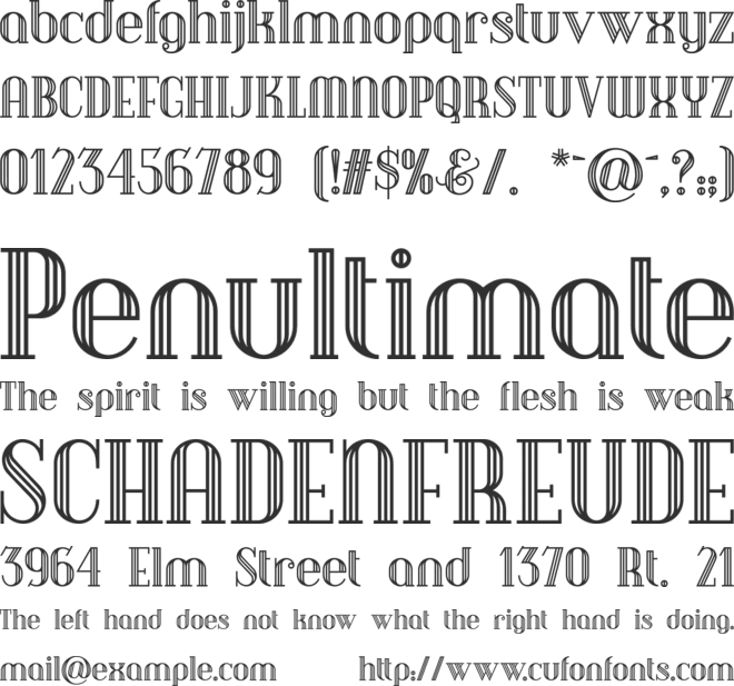 Debonair Inline NF font preview