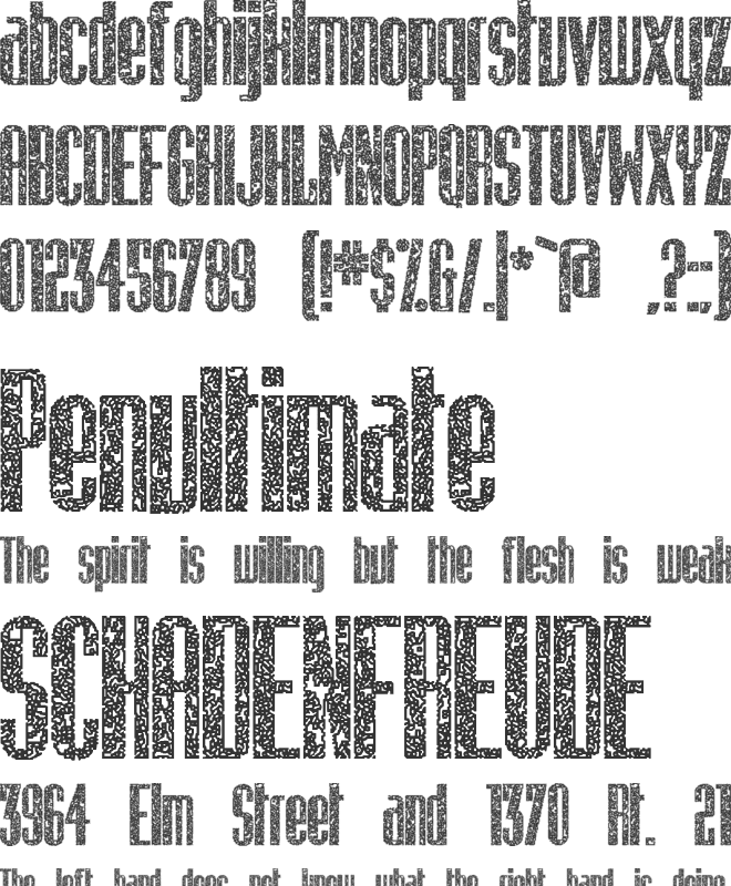 Osteo Corroded font preview