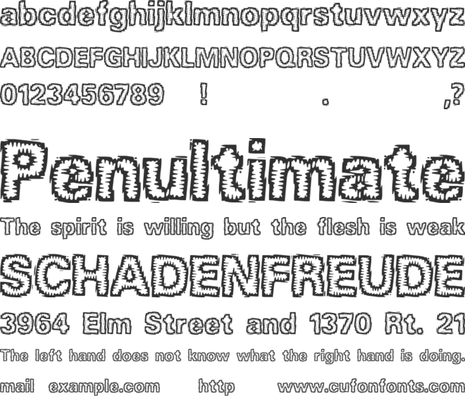 Jagged (BRK) font preview
