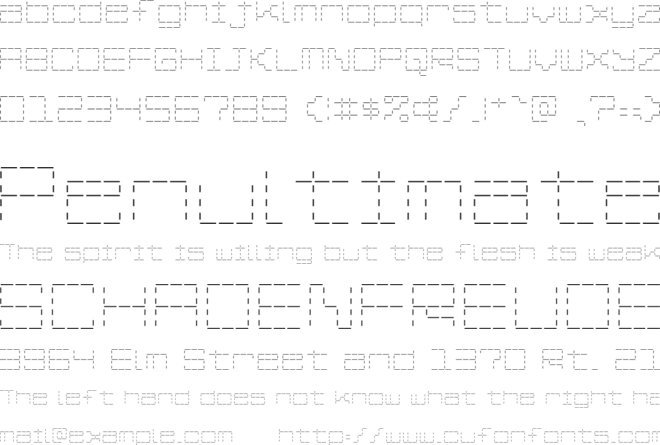 Stash of Dashes font preview