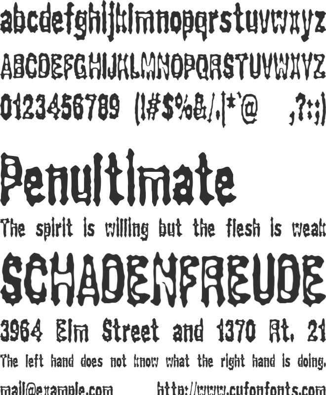Gasping (BRK) font preview