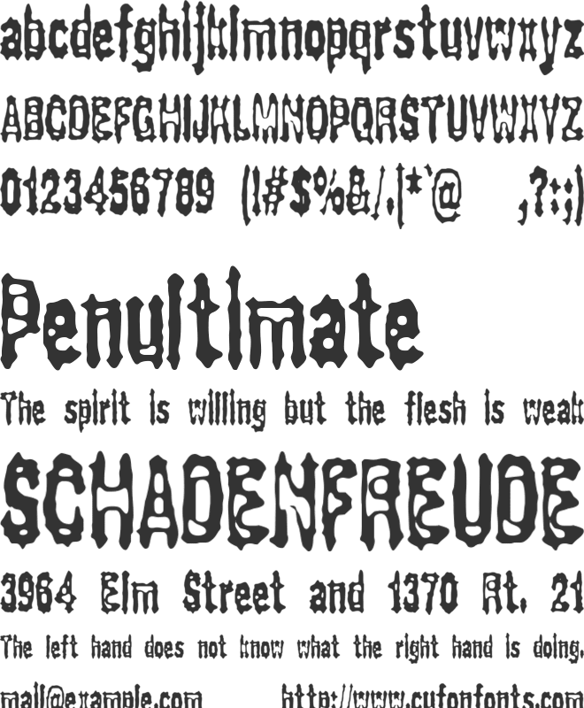 Gasping (BRK) font preview