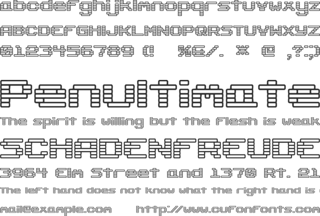 Gaposis Outline (BRK) font preview