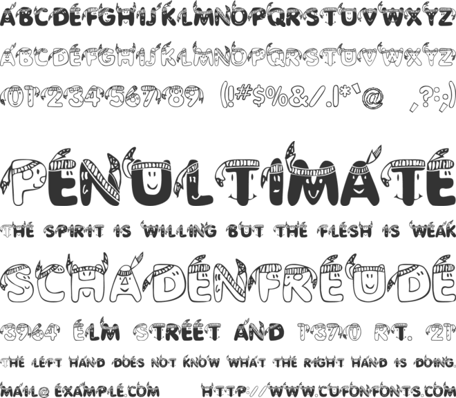 EDB Indians font preview